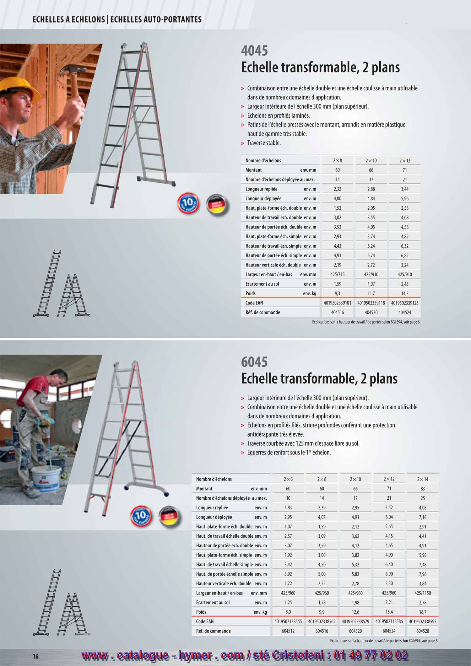 echelles transformables 2 plans 